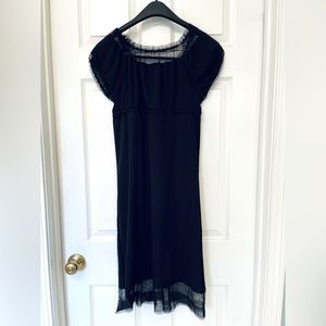 Anna Sui vintage black cocktail dress with lace, size 4